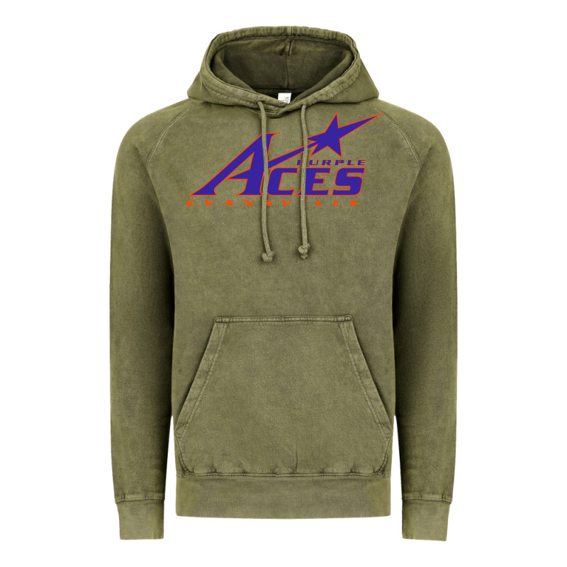 Evansville Purple Aces Vintage Hoodie by linhVisuals | Teevron
