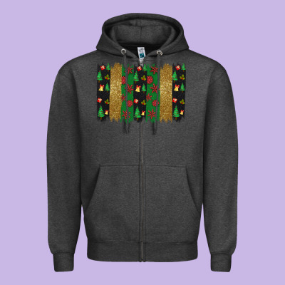 Christmas Brush Stoke Zipper Hoodie Designed By Jahusdesignshop