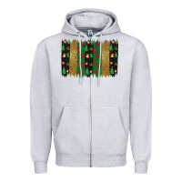 Heather Grey Christmas brush stoke Zipper Hoodie - JahusDesignShop