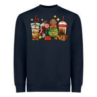 Navy Christmas coffee cups with Poodle Heavyweight Sweatshirt - RanaPortraitStore