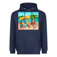 Navy summer Heavyweight Hoodie - RanaPortraitStore