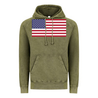 Vintage Olive american flag Vintage Hoodie - linhVisuals