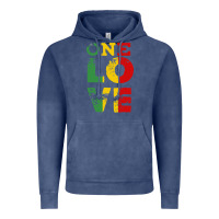 Vintage Denim one love rasta reggae Vintage Hoodie - linhVisuals