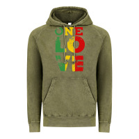 Vintage Olive one love rasta reggae Vintage Hoodie - linhVisuals