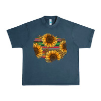 Midnight Navy sunflower leopard serape patch Urban Heavy Tee - Jasminsmagicworld