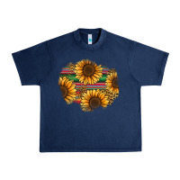 Navy sunflower leopard serape patch Urban Heavy Tee - Jasminsmagicworld