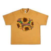 Peanut Butter sunflower leopard serape patch Urban Heavy Tee - Jasminsmagicworld
