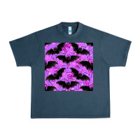 Midnight Navy halloween bat and stars seamless pattern Urban Heavy Tee - BundleAndBundleShop