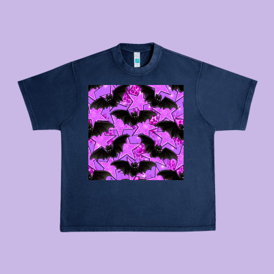 Halloween Bat And Stars Seamless Pattern Urban Heavy Tee Designed By Bundleandbundleshop