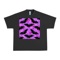 Pigment Black halloween bat and stars seamless pattern Urban Heavy Tee - BundleAndBundleShop