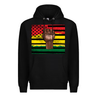 Black Juneteenth American flag Premium Hoodie - Artiststas