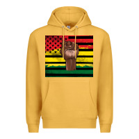 Mustard Juneteenth American flag Premium Hoodie - Artiststas
