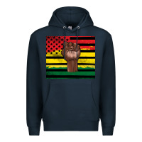 Navy Juneteenth American flag Premium Hoodie - Artiststas
