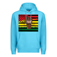 Ocean Blue Juneteenth American flag Premium Hoodie - Artiststas