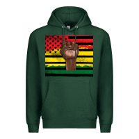 Sports Green Juneteenth American flag Premium Hoodie - Artiststas