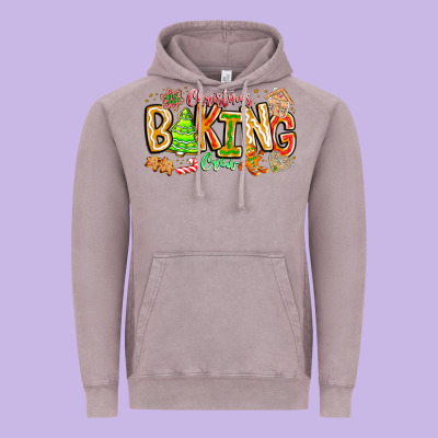 Christmas Baking Crew Vintage Hoodie Designed By Cowhidedigitalart