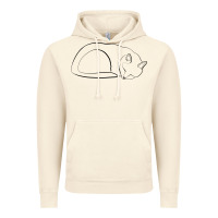 Vintage Artic Sleeping Cat Line Art Vintage Hoodie - linhVisuals