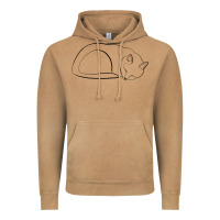 Vintage Camel Sleeping Cat Line Art Vintage Hoodie - linhVisuals