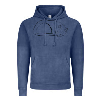 Vintage Denim Sleeping Cat Line Art Vintage Hoodie - linhVisuals