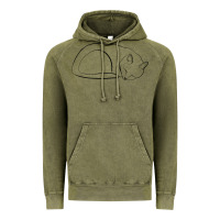 Vintage Olive Sleeping Cat Line Art Vintage Hoodie - linhVisuals