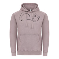 Vintage Zinc Sleeping Cat Line Art Vintage Hoodie - linhVisuals