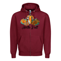 Burgundy hello fall Zipper Hoodie - JahusDesignShop