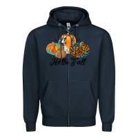Navy hello fall Zipper Hoodie - JahusDesignShop