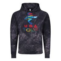 Cloud Black USA OLYMPIC RINGS Vintage Hoodie - linhVisuals