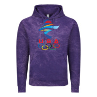 Cloud Purple USA OLYMPIC RINGS Vintage Hoodie - linhVisuals