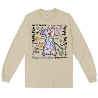 Mushroom Happy Easter Long Sleeve Tee - CowhideDigitalArt