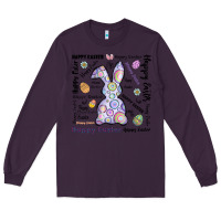 Plum Happy Easter Long Sleeve Tee - CowhideDigitalArt