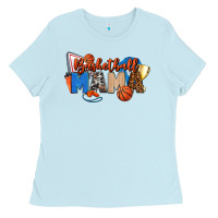 Baby Blue basketball mama Ladies Tee - FaDigitalArtStudio