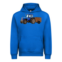 Cobalt Farm Tractor Urban Hoodie - RanaPortraitStore
