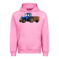 Fuchsia Pink Farm Tractor Urban Hoodie - RanaPortraitStore