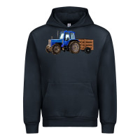 Navy Farm Tractor Urban Hoodie - RanaPortraitStore