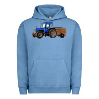 Pigment Pebble Blue Farm Tractor Urban Hoodie - RanaPortraitStore