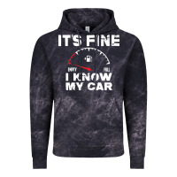 Cloud Black Empty gas gauge it’s fine i know my car low fuel joke Vintage Hoodie - linhVisuals