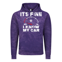 Cloud Purple Empty gas gauge it’s fine i know my car low fuel joke Vintage Hoodie - linhVisuals