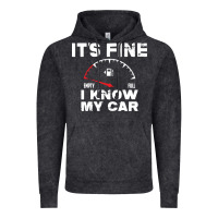 Vintage Black Empty gas gauge it’s fine i know my car low fuel joke Vintage Hoodie - linhVisuals