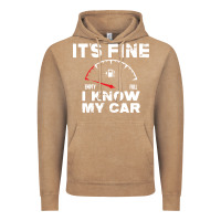 Vintage Coffee Empty gas gauge it’s fine i know my car low fuel joke Vintage Hoodie - linhVisuals