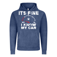 Vintage Denim Empty gas gauge it’s fine i know my car low fuel joke Vintage Hoodie - linhVisuals