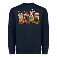 Navy Christmas coffee cups with Bull Terrier Heavyweight Sweatshirt - RanaPortraitStore