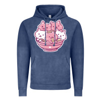 Vintage Denim kawaii cat ramen   cute gift Vintage Hoodie - linhVisuals