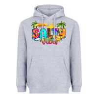 Heather Grey salty vibes Heavyweight Hoodie - RanaPortraitStore
