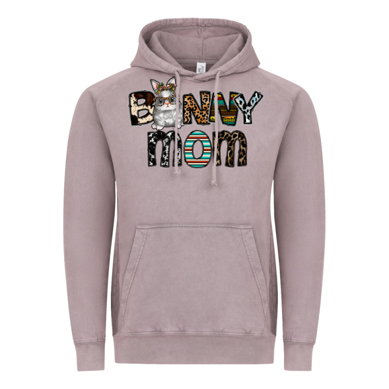 Bunny Mom Vintage Hoodie by CowhideDigitalArt | Teevron