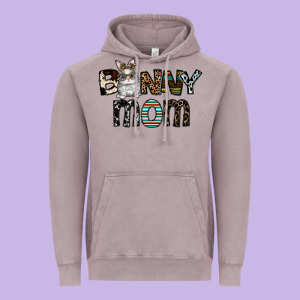 Bunny Mom Vintage Hoodie Designed By Cowhidedigitalart