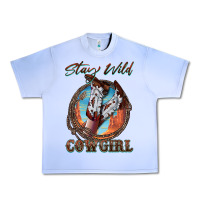 Grape Ice Stay Wild Cowgirl Urban Heavy Tee - FaDigitalArtStudio