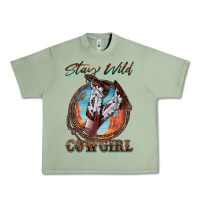 Oil Green Stay Wild Cowgirl Urban Heavy Tee - FaDigitalArtStudio