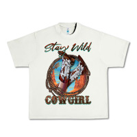 Pistachio Stay Wild Cowgirl Urban Heavy Tee - FaDigitalArtStudio
