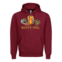 Burgundy happy fall Zipper Hoodie - JahusDesignShop